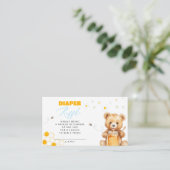 Daisy Bear Diaper Raffle Girl Baby Dusche Begleitkarte (Stehend Vorderseite)