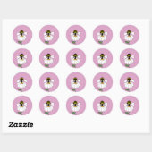 Daisy Bee Round Sticker (Blatt)