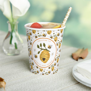 Daisy Beehive Bumblebee Bee Baby Shower Pappbecher
