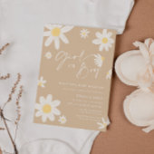 Daisy Beige Girl or Boy Gender Reveal Einladung