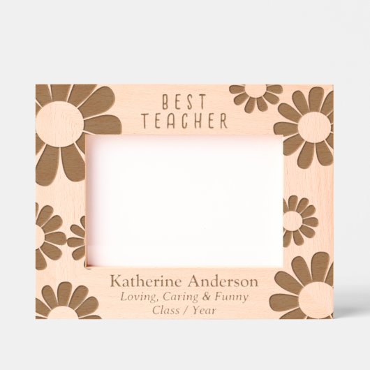 Daisy Best Teacher Etched Frames Geätzte Rahmen (Vorderseite)