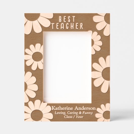 Daisy Best Teacher Etched Frames Geätzte Rahmen (Vorderseite)