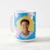 Daisy Best Teacher Foto Blue Kaffeetasse (Vorderseite Links)