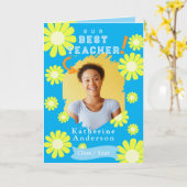 Daisy Best Teacher Foto Blue Karte (Gelbe Blume)