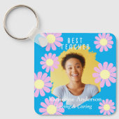 Daisy Best Teacher Foto Blue Schlüsselanhänger (Vorderseite)