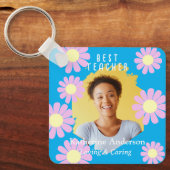 Daisy Best Teacher Foto Blue Schlüsselanhänger (Vorderseite)