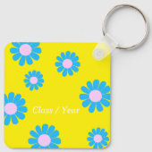 Daisy Best Teacher Foto Bright Yellow Schlüsselanhänger (Rückseite)