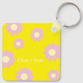 Daisy Best Teacher Foto Bright Yellow Schlüsselanhänger (Rückseite)