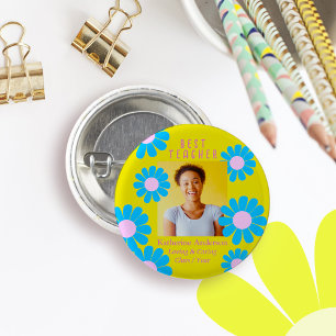 Daisy Best Teacher Foto Gelber Button
