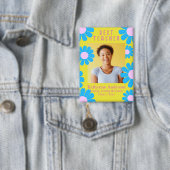 Daisy Best Teacher Foto Gelber Knopf Button (Insitu)