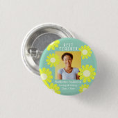 Daisy Best Teacher Foto Light Aquamarin Button (Vorne & Hinten)