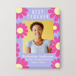 Daisy Best Teacher Foto Lila Button