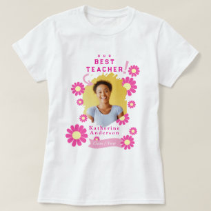 Daisy Best Teacher Foto Weiß T-Shirt