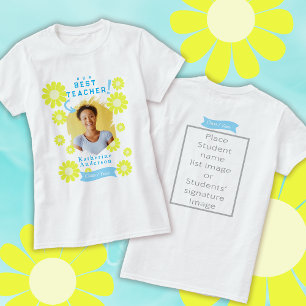 Daisy Best Teacher Foto Weiß T-Shirt