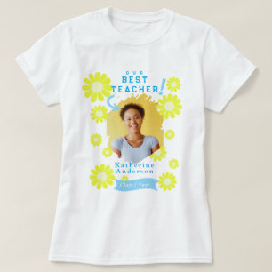 Daisy Best Teacher Foto Weiß T-Shirt