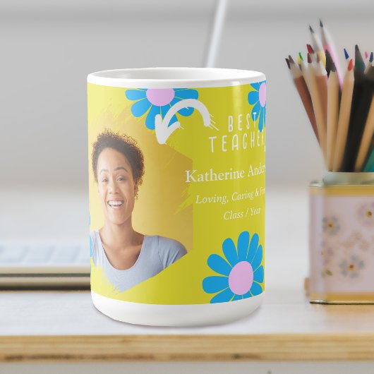Daisy Best Teacher Foto Yellow Kaffeetasse
