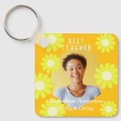 Daisy Best Teacher Foto Yellow Orange Schlüsselanhänger (Vorderseite)
