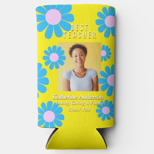 Daisy Best Teacher Photo Yellow Selters Dosenkühler (Vorderseite)