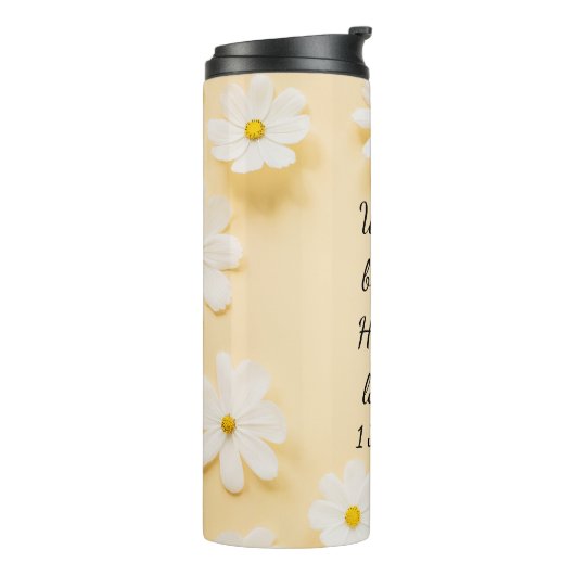 Daisy Bible Verse Thermosbecher (Nach links gedreht)