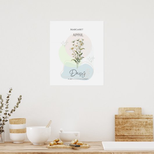 Daisy Birth Blume für April Poster (Küche)