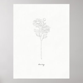 Daisy Birth Blume Print Poster