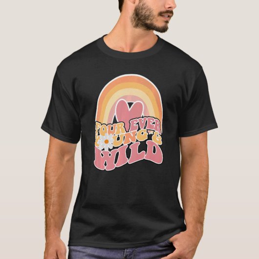 Daisy Birthday Four Ever Young and Wild Boho 4th B T-Shirt (Vorderseite)