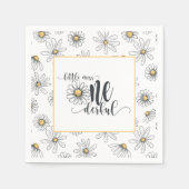 Daisy Birthday Napkin - Kleine Miss ONEderful - Wh Serviette (Vorderseite)