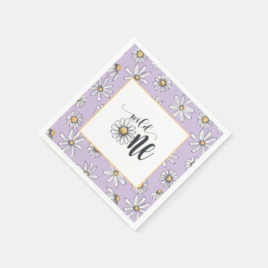 Daisy Birthday Napkin - Wild One - Lila Serviette (Ecke)