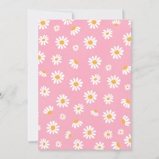 Daisy Birthday Party Bohemisch Floral 1. Geburtsta Einladung (Rückseite)