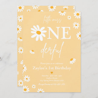 Daisy Birthday Party Bohmian Little Miss Onederful Einladung