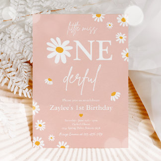 Daisy Birthday Party Bohmian Little Miss Onederful Einladung