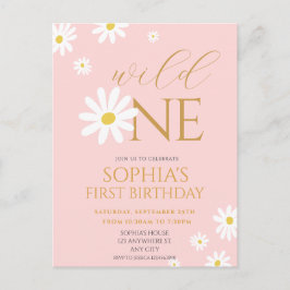 Daisy Birthday Party Bohmian Wild One 1st Birthday Postkarte