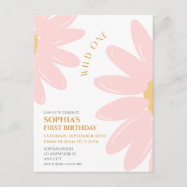 Daisy Birthday Party Bohmian Wild One 1st Birthday Postkarte