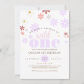 Daisy Birthday Party Boho Wild 1. Geburtstag Einladung (Vorderseite)