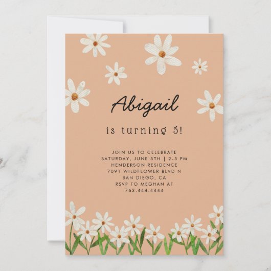 Daisy Birthday Party Einladung (Vorderseite)
