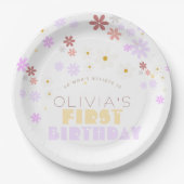 Daisy Birthday Party Niedliche Blume 1. Geburtstag Pappteller (Vorderseite)