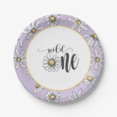 Daisy Birthday Plate - Wild One - Lila Pappteller (Vorderseite)