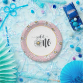 Daisy Birthday Plate - Wild One - Pink Pappteller (Party)