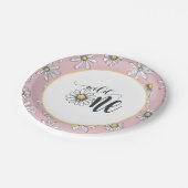 Daisy Birthday Plate - Wild One - Pink Pappteller (Schrägansicht)
