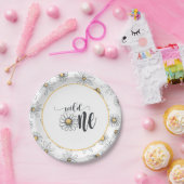 Daisy Birthday Plate - Wild One - White Pappteller (Party)