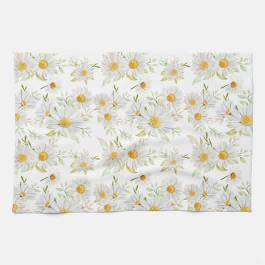 Daisy Birthday Shower Wedding Party Floral Geschirrtuch (Horizontal)