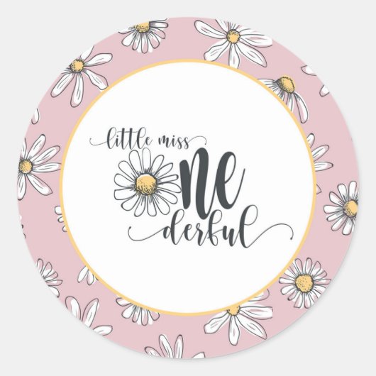 Daisy Birthday Sticker - Kleine Miss ONEderful (Vorderseite)