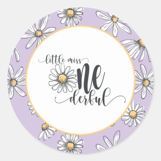 Daisy Birthday Sticker - Kleine Miss ONEderful - P (Vorderseite)