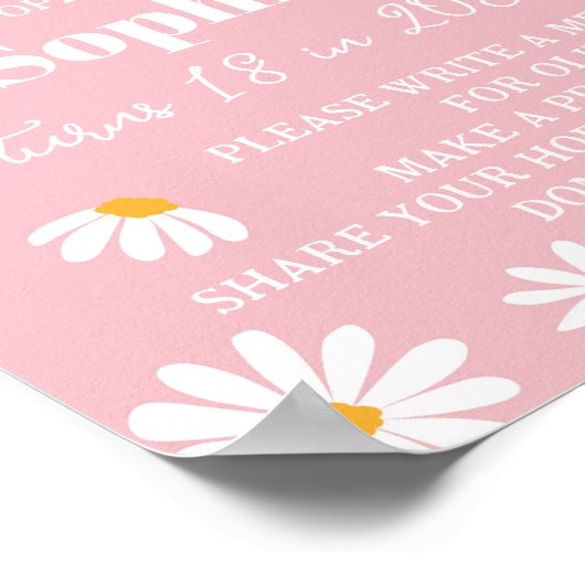 Daisy Birthday Time Kapselzeichen Poster (Ecke)