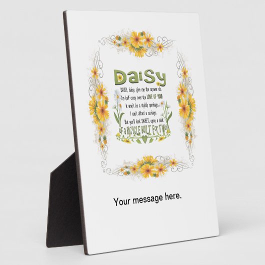 Daisy, bitte geben Sie mir Ihre Antwort. Fotoplatte (Seite)