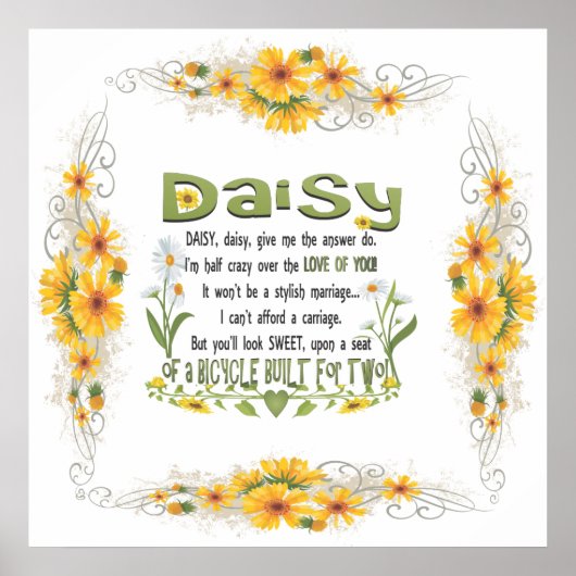 Daisy, bitte geben Sie mir Ihre Antwort. Poster (Vorne)