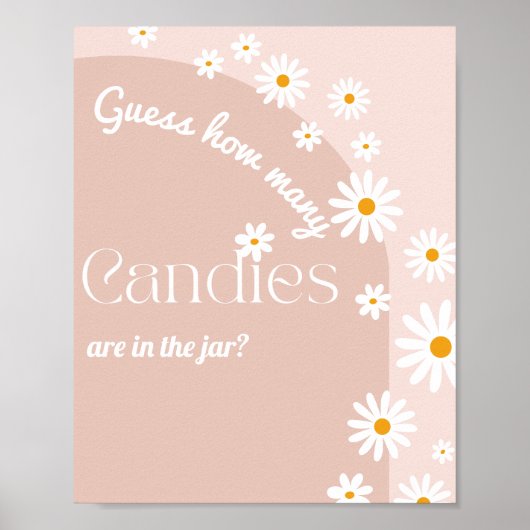 Daisy bloom Boho Girl Baby Duschgame Poster (Vorne)