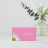 Daisy Bloom Elegant Floral Pink Visitenkarte (Stehend Vorderseite)