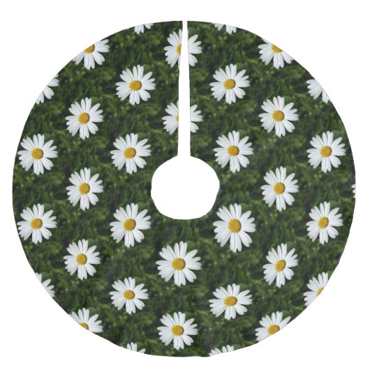 Daisy Bloom nahtloses Muster + Ihre Ideen Polyester Weihnachtsbaumdecke (Vorderseite)