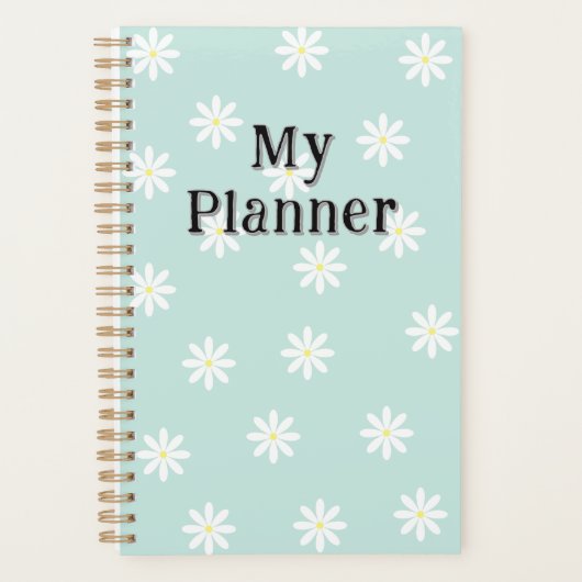 Daisy Bloom Planner – Soft Blue Floral Cover Planer (Vorderseite)